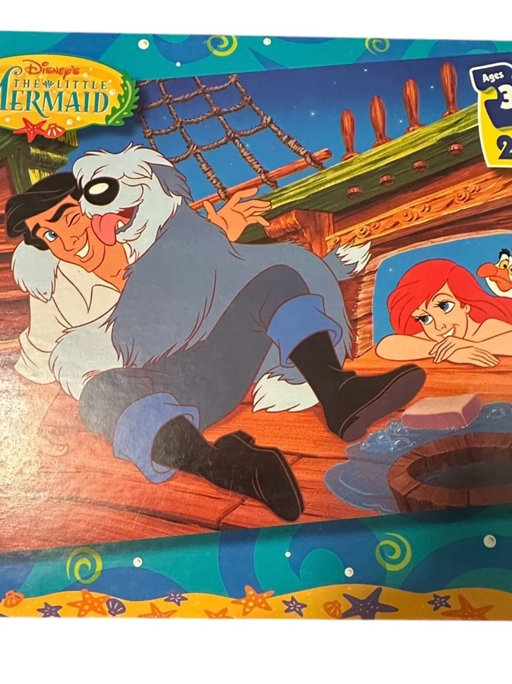Vtg Complete 24pc The Little Mermaid Puzzle Eric Ariel Disney Ship Mattel Sealed